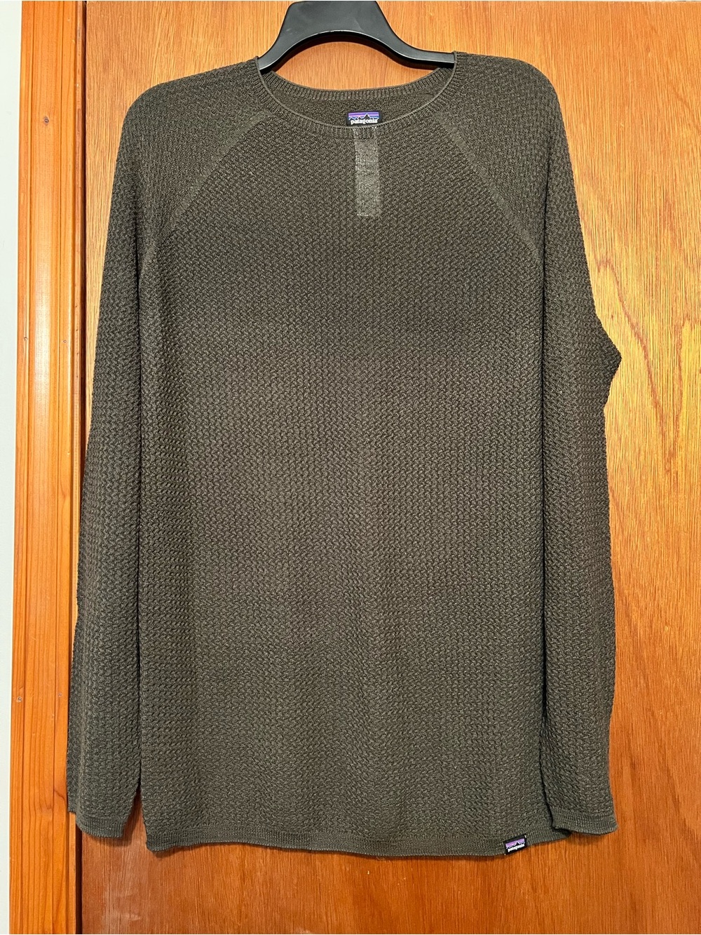 Patagonia Men's Olive Crewneck Thermal Knit Sweater